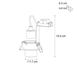 Moderner Einbaustrahler weiß GU10 35 mm rund schwenkbar - Installa