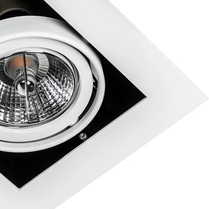 Moderner Einbaustrahler weiß 2-flammig verstellbar - Oneon 70