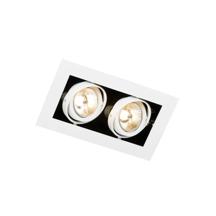Moderner Einbaustrahler weiß 2-flammig verstellbar - Oneon 70