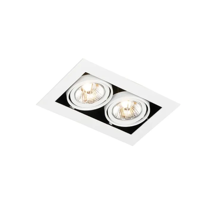Moderner Einbaustrahler weiß 2-flammig verstellbar - Oneon 70