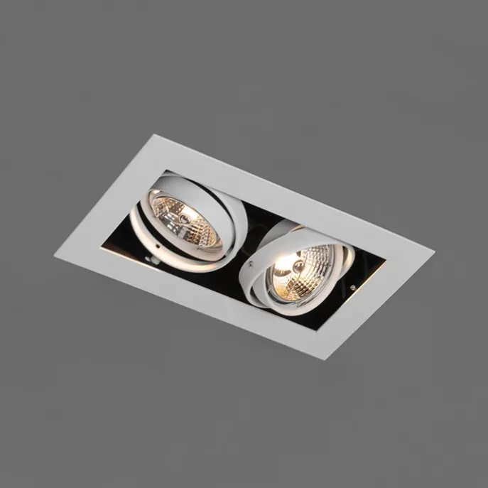 Moderner Einbaustrahler weiß 2-flammig verstellbar - Oneon 70