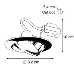 Moderner Einbaustrahler weiß neigbar GU10 50mm - Edu
