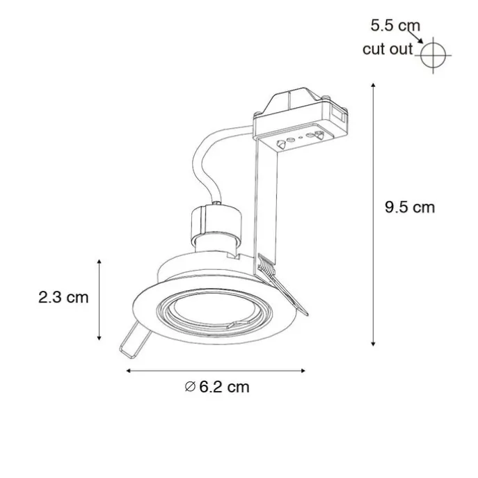 Moderner Einbaustrahler weiß 35 mm schwenkbar - Edu