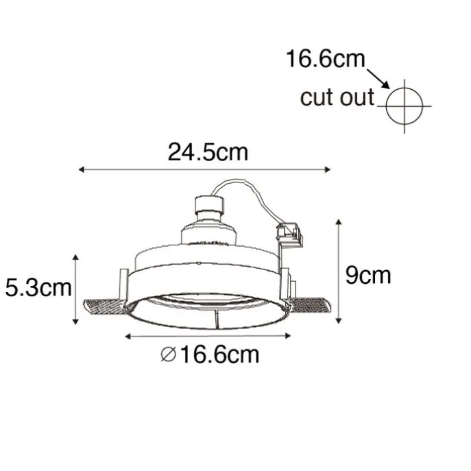 Moderner Einbaustrahler weiß GU10 AR111 rund randlos - Oneon