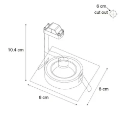 Moderner Einbaustrahler weiß quadratisch IP44 - Xena