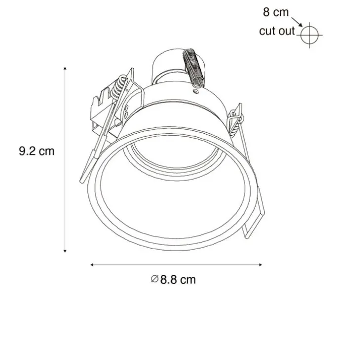 Moderner Einbaustrahler Weiß GU10 50mm IP44 - Dept