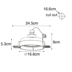 Moderner Einbaustrahler weiß GU10 AR111 rund randlos - Oneon Honey
