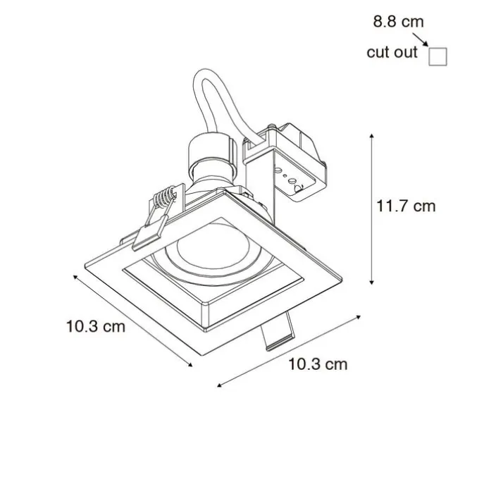 Moderner Einbaustrahler weiß verstellbar - Carree