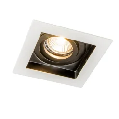 Moderner Einbaustrahler weiß mit schwarz verstellbar – Carree