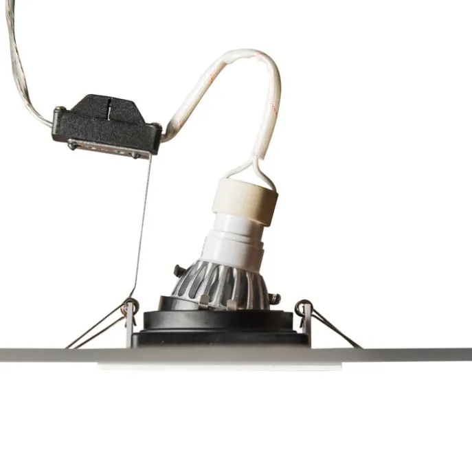 Moderner Einbaustrahler weiß mit schwarz verstellbar – Carree