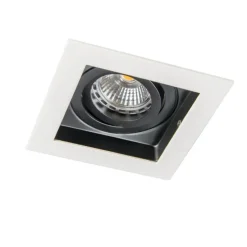 Moderner Einbaustrahler weiß mit schwarz verstellbar – Carree