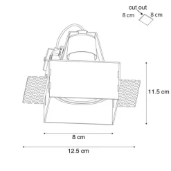 Moderner Einbaustrahler weiß GU10 AR70 ohne Rand - Oneon