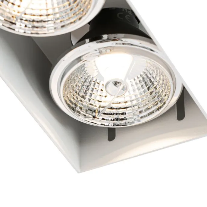 Moderner Einbaustrahler weiß GU10 AR70 randlos 2-flammig - Oneon