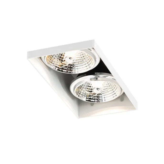 Moderner Einbaustrahler weiß GU10 AR70 randlos 2-flammig - Oneon