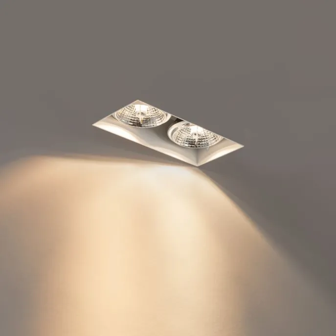 Moderner Einbaustrahler weiß GU10 AR70 randlos 2-flammig - Oneon