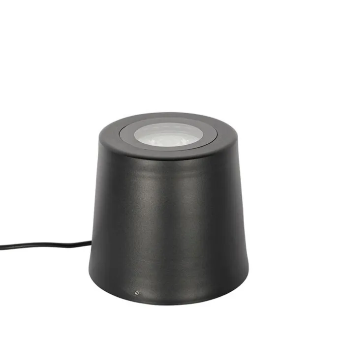 Moderner Gartenstrahler schwarz rund IP65 AR111 - Lennard