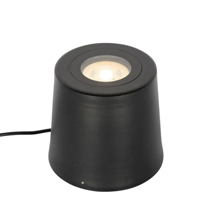 Moderner Gartenstrahler schwarz rund IP65 AR111 - Lennard