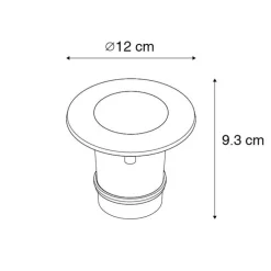 Moderner Outdoor Bodenstrahler grau mit Deckel inkl. LED IP67 - Ceci