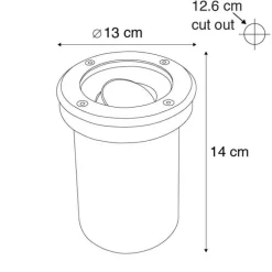 Moderner Outdoor-Bodenstrahler Stahl verstellbar IP65 - Delux