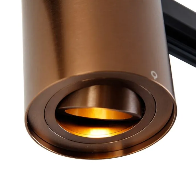 Moderner 1-phasiger Schienenstrahler Dunkelbronze - Iconic Rondoo Up
