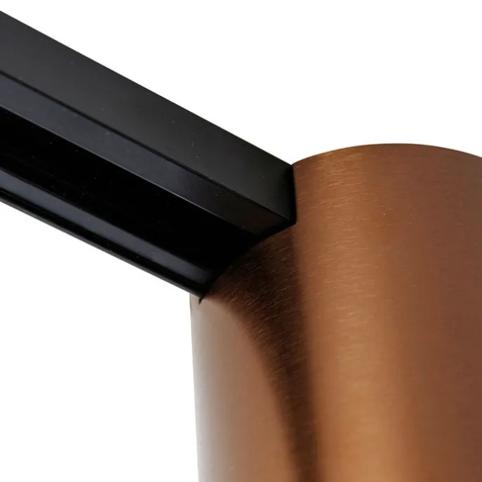 Moderner 1-phasiger Schienenstrahler Dunkelbronze - Iconic Rondoo Up