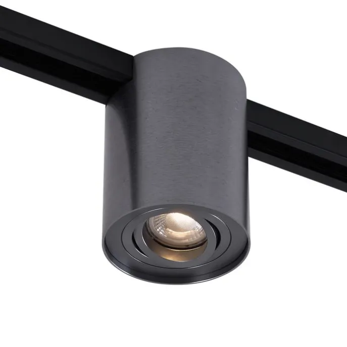 Moderner 1-phasiger Schienenstrahler Gunmetal - Iconic Rondoo Up