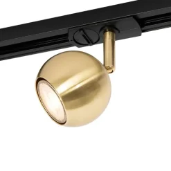 Moderner 1-phasiger Schienenstrahler schwarz mit Gold - Iconic Gissi