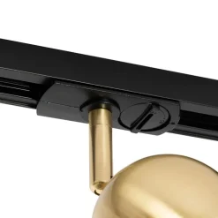 Moderner 1-phasiger Schienenstrahler schwarz mit Gold - Iconic Gissi