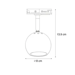 Moderner 1-phasiger Schienenstrahler schwarz mit Gold - Iconic Gissi