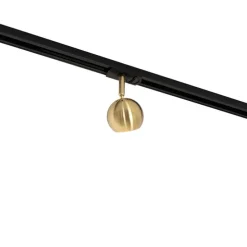 Moderner 1-phasiger Schienenstrahler schwarz mit Gold - Iconic Gissi