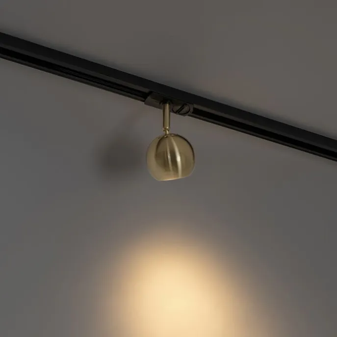 Moderner 1-phasiger Schienenstrahler schwarz mit Gold - Iconic Gissi