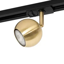 Moderner 1-phasiger Schienenstrahler schwarz mit Gold - Iconic Gissi