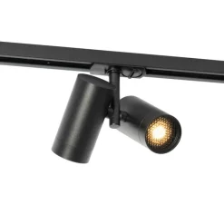 Moderner 1-phasiger Stromschienenstrahler schwarz 2-Licht - Iconic Scopio