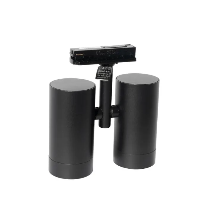 Moderner 1-phasiger Stromschienenstrahler schwarz 2-Licht - Iconic Scopio