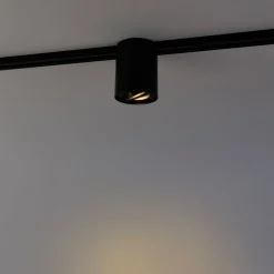 Moderner 1-phasiger Stromschienenstrahler schwarz - Iconic Rondoo Up