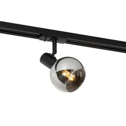 Moderner schwarzer Strahler für 1-phasiges Schienensystem - Iconic Lava