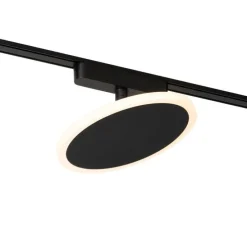 Moderner schwarzer Strahler für 1-phasiges Schienensystem inkl. LED - Magnetic Puk