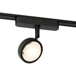 Moderner schwarzer Strahler für 1-phasiges Schienensystem inkl. LED dreh- und schwenkbar - Magnetic Lance