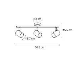 Moderner Spot aus Bronze, kippbar, 3-flammig – Jeana