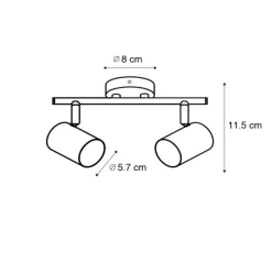 Moderner Spot aus Bronze, schwenkbar, 2-flammig – Jeana