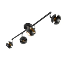 Moderner Spot 4-Flammig schwarz mit goldener Innenseite- Buell Deluxe