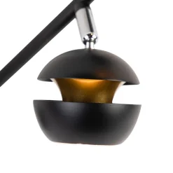 Moderner Spot 4-Flammig schwarz mit goldener Innenseite- Buell Deluxe