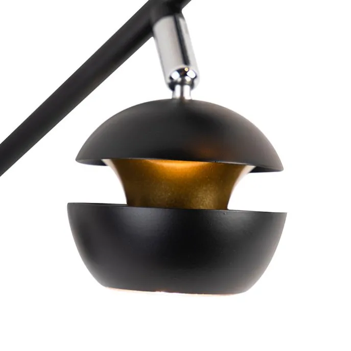 Moderner Spot 4-Flammig schwarz mit goldener Innenseite- Buell Deluxe