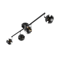 Moderner Spot 4-Flammig schwarz mit goldener Innenseite- Buell Deluxe