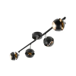 Moderner Spot 4-Flammig schwarz mit goldener Innenseite- Buell Deluxe