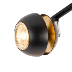 Moderner Spot 4-Flammig schwarz mit goldener Innenseite- Buell Deluxe