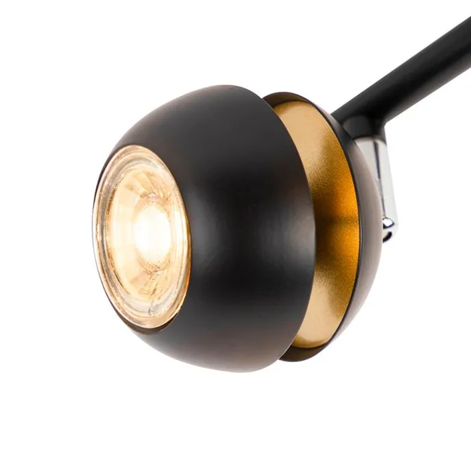 Moderner Spot 4-Flammig schwarz mit goldener Innenseite- Buell Deluxe