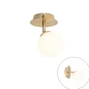 Moderner Spot Gold mit Opalglas mit Schalter - Athens