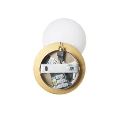 Moderner Spot Gold mit Opalglas mit Schalter - Athens