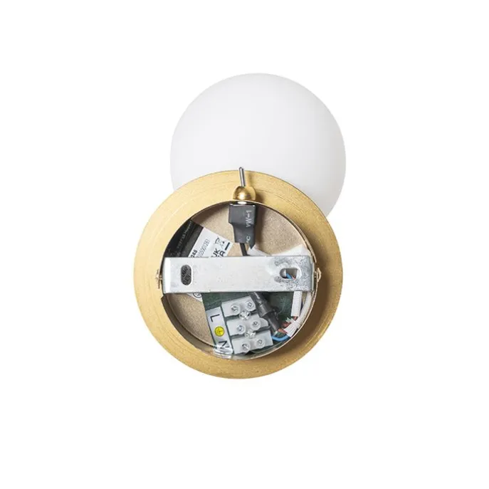 Moderner Spot Gold mit Opalglas mit Schalter - Athens